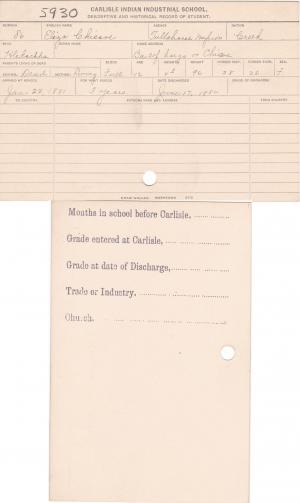 Eliza Chissoe Student File