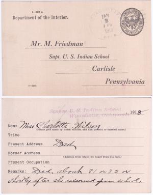 Charlotte Wilson Student File