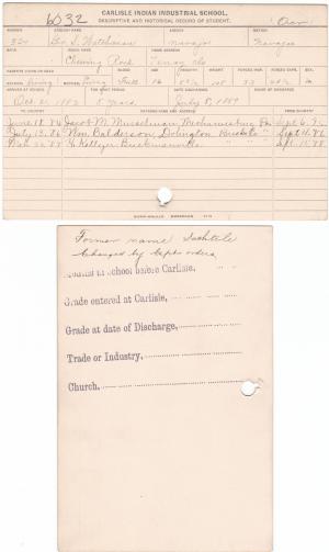 George S. Watchman (Saahtlie) Student File