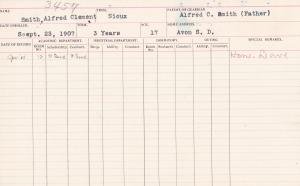 Alfred Clement Smith Student File