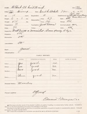 Albert Whirlwind Physical Exam Form (Did Not Enroll) Albert Whirlwind Physical Exam Form (Did Not Enroll)