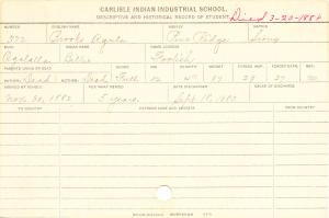 Brooks Agula (Billie) Student Information Card Brooks Agula (Billie) Student Information Card