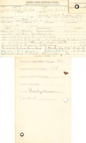 Edith Bartlett Student Information Cards Edith Bartlett Student Information Cards