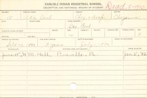 Ada Bent Student Information Card Ada Bent Student Information Card