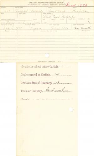 Bayard Boynton Student Information Card Bayard Boynton Student Information Card
