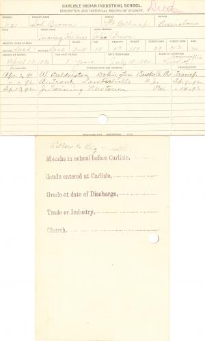 Solomon Brown (Hearing His Voice) Student Information Card Solomon Brown (Hearing His Voice) Student Information Card