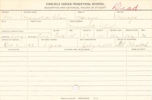 Manuelito Choni Student Information Card Manuelito Choni Student Information Card