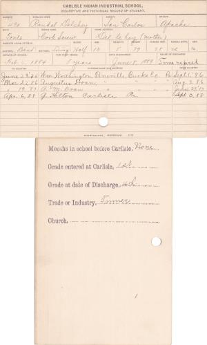 Randal Delchey (Cork Screw) Student Information Card Randal Delchey (Cork Screw) Student Information Card