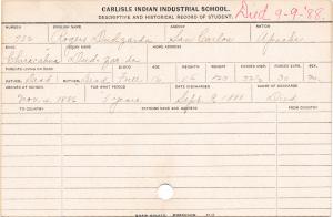 Rogers Dudzarda (Dud-zar-da) Student Information Card Rogers Dudzarda (Dud-zar-da) Student Information Card