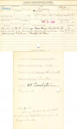 Isaac Gould Student Information Card
