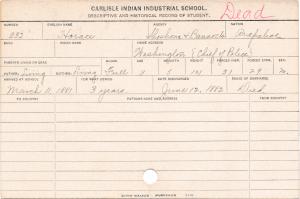 Horace Student Information Card Horace Student Information Card