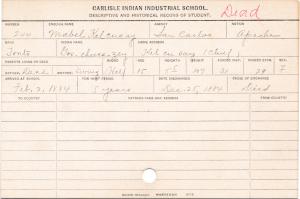Mabel Kelcusay (Gos-cheese-zey) Student Information Card