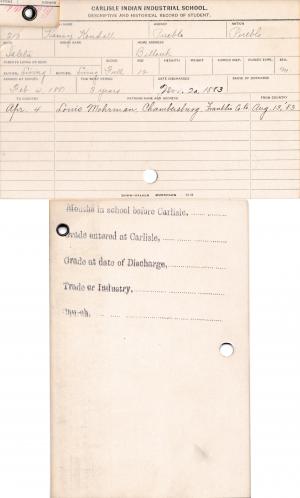 Henry Kendall Student Information Cards