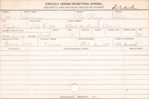 Lawrence (Little Cutter) Student Information Card Lawrence (Little Cutter) Student Information Card