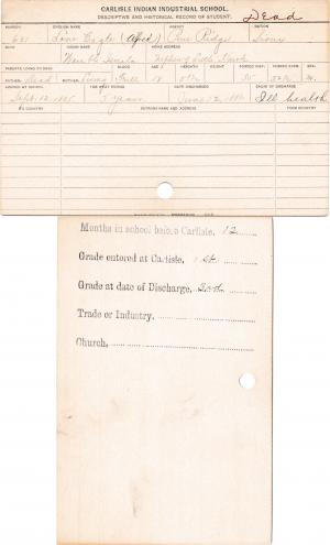 Lone Eagle (Wau bli Isuila) Student Information Card Lone Eagle (Wau bli Isuila) Student Information Card