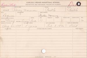 Harry Marmon Student Information Cards Harry Marmon Student Information Cards