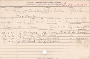 Clement Naodlada (Nao-dla-da) Student Information Card Clement Naodlada (Nao-dla-da) Student Information Card