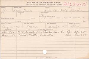 Henry Ouita Student Information Card Henry Ouita Student Information Card