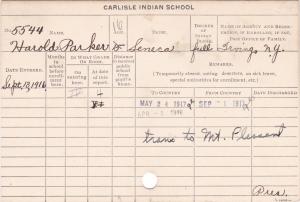 Harold Parker Student Information Cards