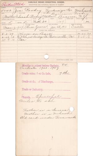 Joseph Poodry Student Information Card Joseph Poodry Student Information Card