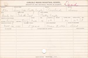 Lucy Pretty Eagle (Take the Tail) Student Information Card Lucy Pretty Eagle (Take the Tail) Student Information Card