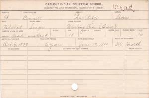 Bennett (Singer) Student Information Card Bennett (Singer) Student Information Card