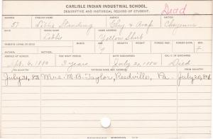 Libbie Standing (Libbie) Student Information Card Libbie Standing (Libbie) Student Information Card