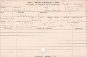 Neal Suison (Suison) Student Information Card Neal Suison (Suison) Student Information Card