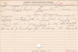 Ralph Taylor Student Information Card