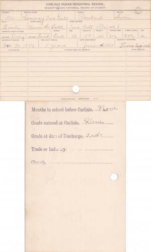 Conway Two Cuts (Owns the Battle) Student Information Card Conway Two Cuts (Owns the Battle) Student Information Card