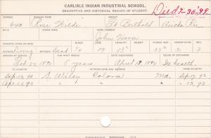 Rose Wilde Student Information Card Rose Wilde Student Information Card