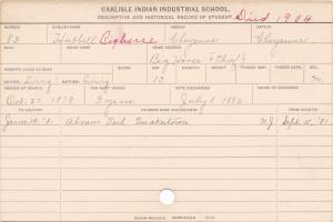 Hubbell Big Horse Student Information Card Hubbell Big Horse Student Information Card