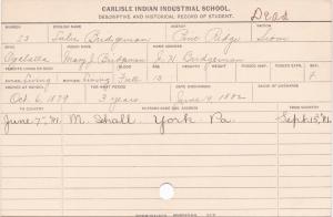 Lulu Bridgeman Student Information Card Lulu Bridgeman Student Information Card