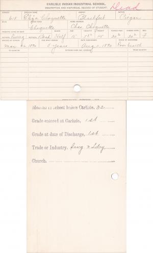 Eliza Choquette (Choquette) Student Information Card Eliza Choquette (Choquette) Student Information Card