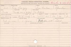 Eva De Zey (Node-con-e-de-zey) Student Information Card Eva De Zey (Node-con-e-de-zey) Student Information Card