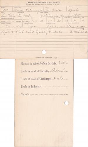 Horace Eskiminzine (The Neck) Student Information Card Horace Eskiminzine (The Neck) Student Information Card