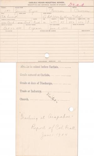 Jennie Eyre Student Information Card Jennie Eyre Student Information Card