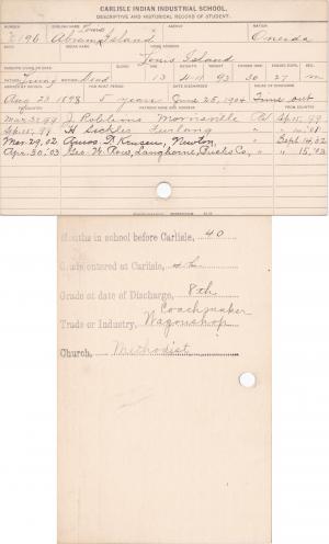 Louis Island Student Information Card Louis Island Student Information Card