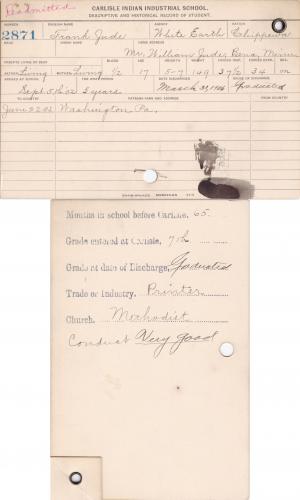 Frank Jude (Bones) Student Information Cards Frank Jude (Bones) Student Information Cards