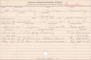 Nannie Long Student Information Card