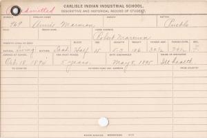 Annie Marmon Student Information Cards Annie Marmon Student Information Cards