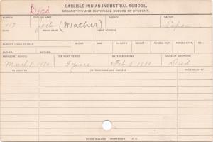 Jack Mather Student Information Card Jack Mather Student Information Card