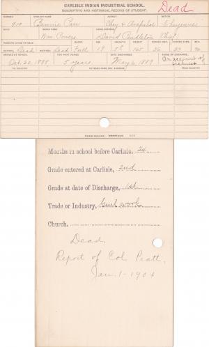 Bennie Parr Student Information Card Bennie Parr Student Information Card