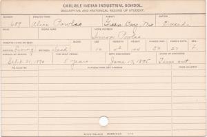 Alice E. Powlas Student Information Card Alice E. Powlas Student Information Card