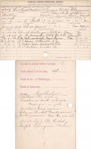 William Sweet Medicine Student Information Card William Sweet Medicine Student Information Card