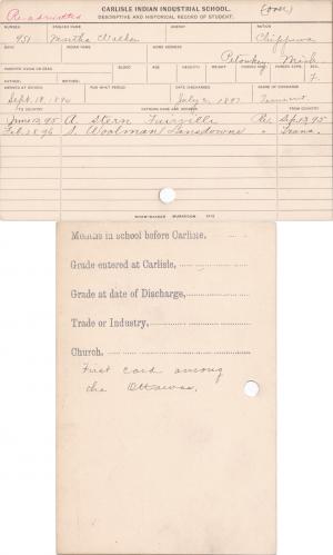 Martha Walker Student Information Card Martha Walker Student Information Card