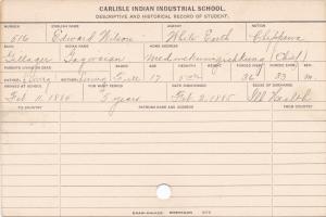 Edward Wilson (Gagwaian) Student Information Card Edward Wilson (Gagwaian) Student Information Card