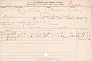 Louise Wilson Student Information Card