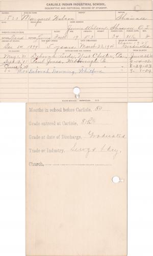 Margaret Wilson Student Information Card Margaret Wilson Student Information Card