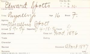 Edward Spott Student Information Card Edward Spott Student Information Card